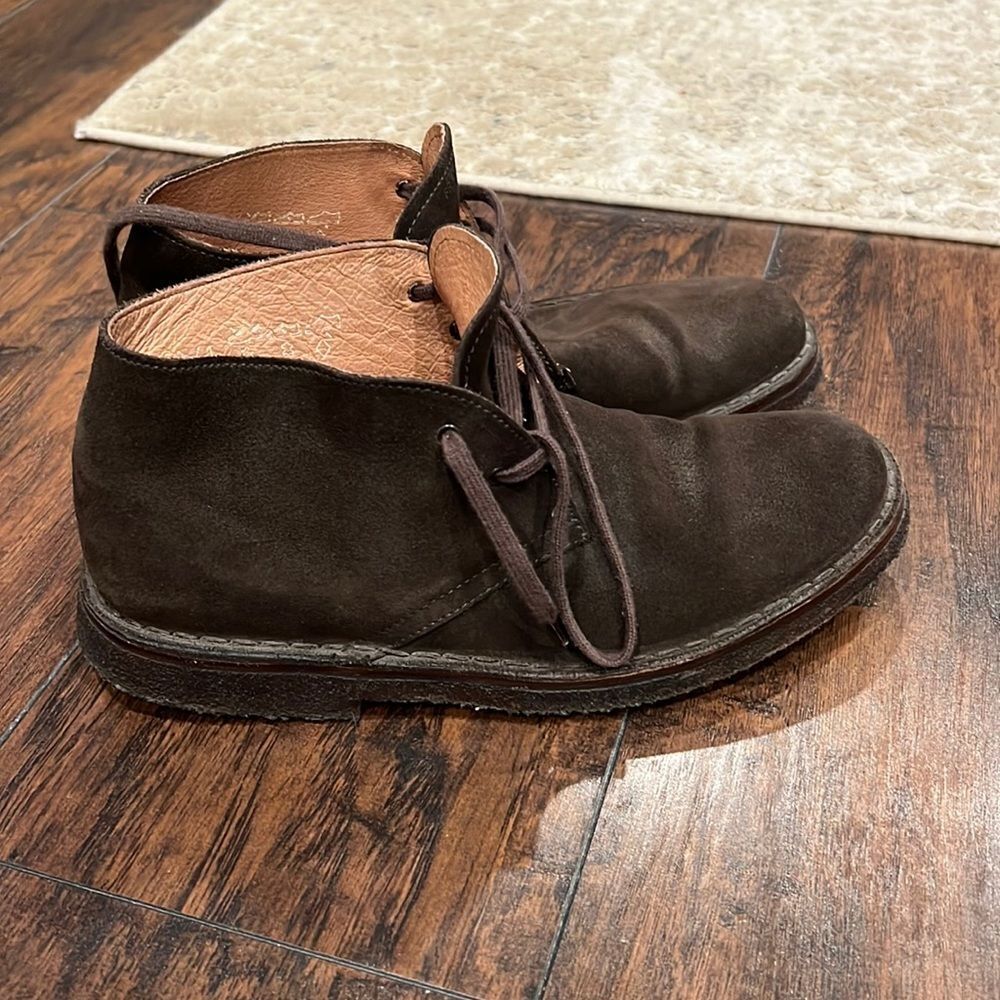 Frau men's suede ankle boots size 41 USA size 8 dark brown in GUC